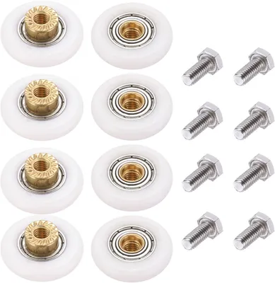 Productafbeelding van Douchedeuren - Schuifdeuren - 27 mm diameter - Met schroeven - Wielen voor schuifdeuren - Wit