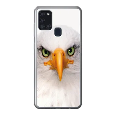 Produktbild von MuchoWow® Handyhülle Schutzhülle Hülle für Samsung Galaxy A21s Jungen - Adler - Amerikanischer Weißkopfseeadler - Vogel - Porträt - Schnabel - Augen Silikon Softcase Handy Hülle - Hartschale