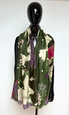 Productafbeelding van Lichte, bedrukte sjaal van katoenmix, 180 x 85 cm, voor dames