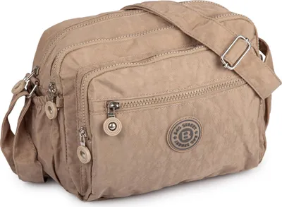 Zdjęcie produktu dla Bag Street Lekka Średnia Torebka na Ramię Materiałowa Turystyczna Beżowa