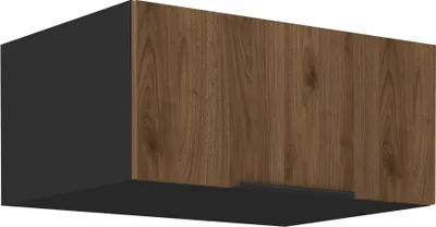 Produktbild von Kondela Oberer Küchenschrank Menzo 80 NAGU-36 1F - Schwarz / Walnuss