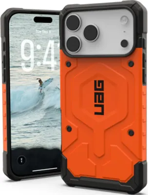Immagine prodotto di Custodia per iPhone 17 Pro Max, Urban Armor Gear Pathfinder Mag con MagSafe, arancione con elementi neri