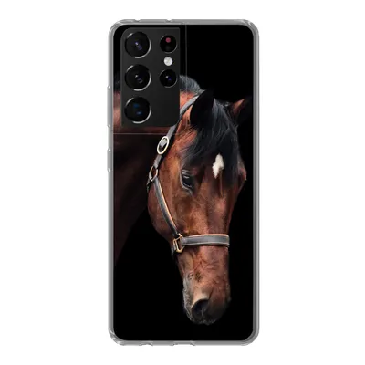 Produktbild von MuchoWow® Handyhülle Schutzhülle Hülle für Samsung Galaxy S21 Ultra Pferd - Halfter - Braun Silikon Softcase Handy Hülle - Mobiltelefon