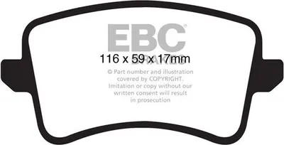 Produktbild von EBC Brakes Bremsbeläge Satz Hinten Bremsklötze für AUDI A4 Avant (8K5, B8) DP41988R