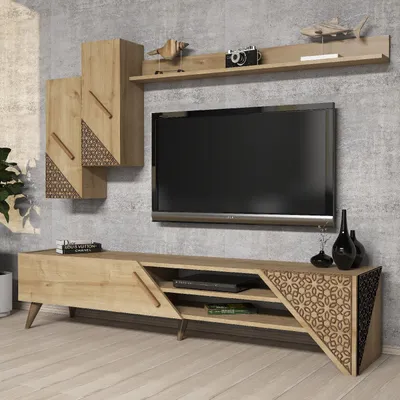 Obrázek produktu pro Skye Decor, Beril- Beril HCT, barva dub, TV skříňky, 40x180x37 cm, 100% melaminovaná dřevotříska