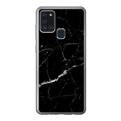 Produktbild von MuchoWow® Handyhülle Schutzhülle Hülle für Samsung Galaxy A21s Marmor - Schwarz - Marmoroptik - Weiß - Luxus - Stein Silikon Softcase Handy Hülle - Hartschale