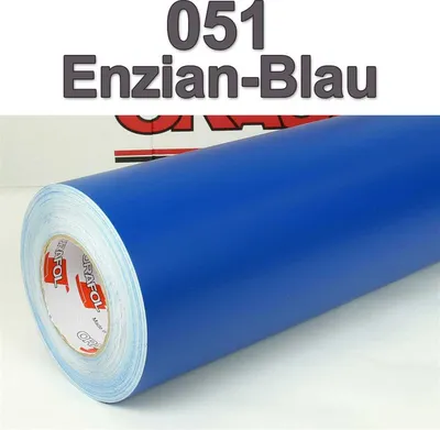 Produktbild von (6,34€/m²) Oracal® Möbelfolie 051 Enzianblau Matt 126 cm Breite Laufmeterware selbstklebende Folie Plotterfolie Klebe Folie Oracal 631 matte Küchenfolie