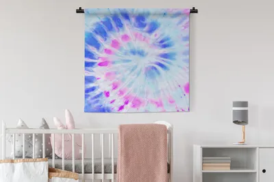 Produktbild von MuchoWow® Wandteppich Wandbehang Sommer - Krawattenfärbung - Lila 90x90 cm Tapisserie Dekoration Wandtuch - Wandaufhänger