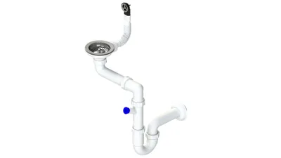 Produktbild von Granmaster Siphon Küchenspüle Manuelle 1-Kammer Raumsparsiphon - Syphon - Ablaufgarnitur für Spüle -  Italy - Anschluss an der Unterseite