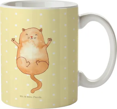 Produktbild von Mr. & Mrs. Panda Kinderbecher Katze Umarmen - Gelb Pastell - Geschenk, Freunde, Liebe, Familie, Kindertasse, Cat, Cats, Mehrwegbecher, Pott, Trinklernbecher, Katzen