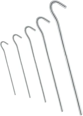 Produktbild von 25x Anti-ROST Zeltheringe Ø 4 mm, Länge 200 mm - Rundes Profil | Heringe | Erdnägel | Bodenanker aus verzinktem Stahl zur Befestigung & Fixierung von Zelten beim Camping (25)