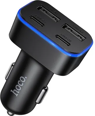 Produktbild von Autoladegerät Hoco 2xUSB A + 2xUSB C PD QC3.0 42W Z63 schwarz
