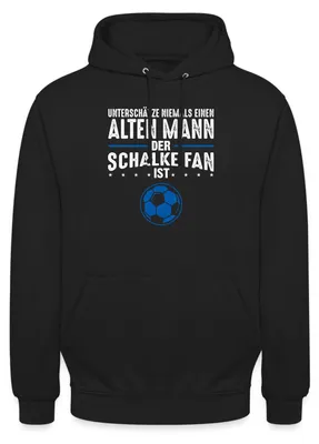 Produktbild von Spreadshirt Schalke Fan Alter Mann Fußball Fan Geschenk Uni Hoodie, S, Schwarz