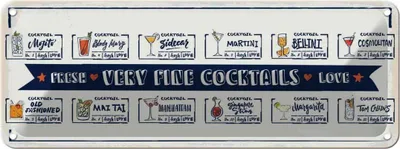 Produktbild von vianmo Blechschild 10x27 cm Fresh Cocktails Mojito Maragrita