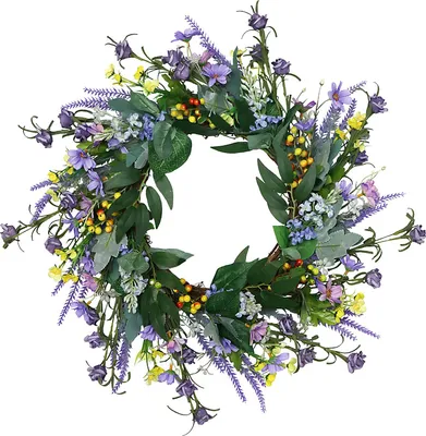 Produktbild von Künstlicher kleiner Wildblumenkranz, amerikanische Hochzeitsdekoration, ländliche Hausdekoration, Gartentür-Hängekranz, Wanddekoration