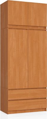 Kleiderschrank AKORD S90 mit Aufsatz Erle 2 Schubladen B90 x H234 x T51 cm