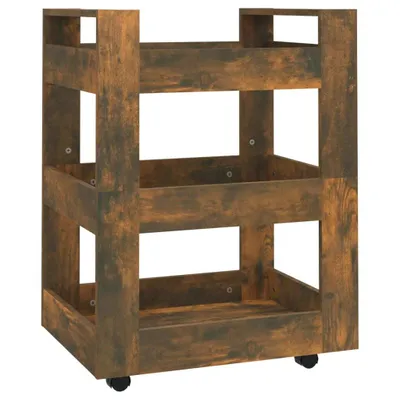 Image de vidaXL Chariot de cuisine chêne fumé 60x45x80 cm bois composite