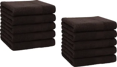 Produktbild von Betz Premium Seiftücher Set 10-teilig – 10× Seiftuch 30×30 cm, 100% Baumwolle 470 g/m², weich & saugstark, ® Farbe Dunkelbraun