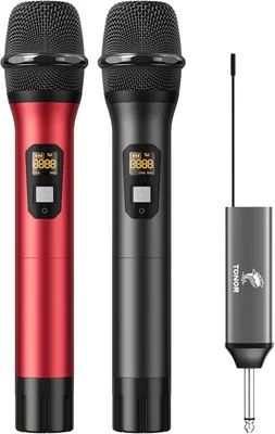 Produktbild von TONOR TW630 Funkmikrofon Set kabellos 2 UHF Mikrofone wiederaufladbar 60 m Reichweite Karaoke, DJ, Hochzeit, Party & Bühne