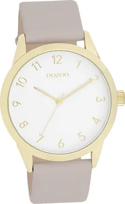 Produktbild von Oozoo Leder Damen Uhr Analog Quarzuhr Armband hellgrau taupe Timepieces D2UOC11327