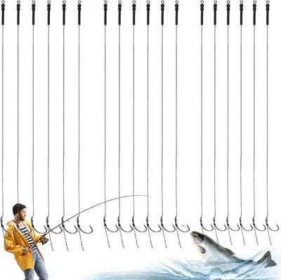 Immagine prodotto di Ami da carpa in acciaio inossidabile, confezione da 18 pezzi, taglie 6#, 8#, 10#, adatte per esche da 12-20 mm