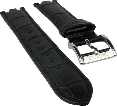 Produktbild von Jaguar J674  | Uhrenarmband Leder schwarz Krokoprägung J693
