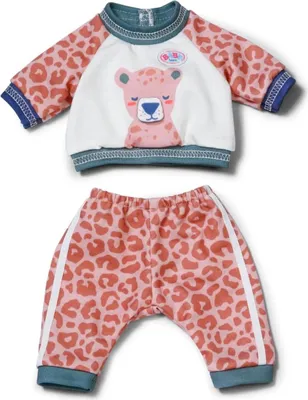 Immagine prodotto di Tuta da jogging BABY born con motivo jungle e pantaloni in fantasia leo per bambole di 36 cm.