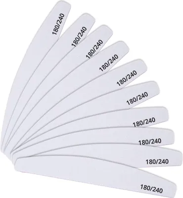 Produktbild von Halbmond-Bootsnagelfeile weiß 180/240 10er-Pack