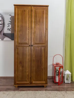 Produktbild von Kleiderschrank 2-türig, Farbe: Eiche 190x80x60 cm