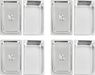 Produktbild von Dampfgarer-Pfannen, Edelstahl, Set von 4, Silber
