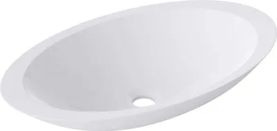 Immagine prodotto di doporro Lavabo da Appoggio, Lavandino Bagno 59.3x35.1x10.7cm, Lavabo da Minerale Fuso Colossum802, Biano Lucido