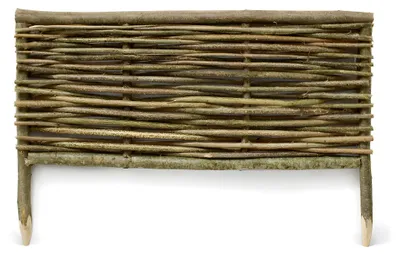 Image de Clôture de jardin en bois de noisetier, 90 x 40 cm - Bordure naturelle pour jardin et massifs de fleurs