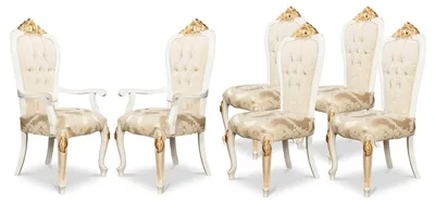 Productafbeelding van Zes elegante stoelen in klassieke stijl, ideaal voor een stijlvolle eetkamer