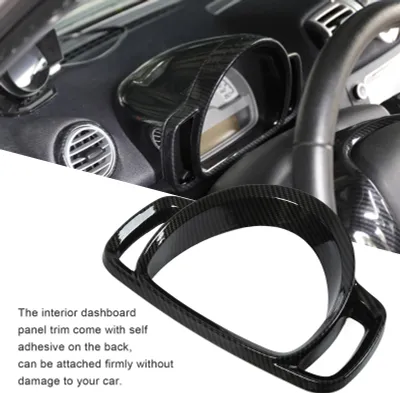 Image de Couvercle de tableau de bord àcentrale pour voiture, style fibre de carbone ABS, remplacement pour Mercedes Benz Smart 2009-2015