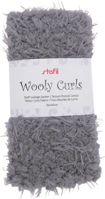 Produktbild von Plüsch Stoff "wollige Locken", ca. 40 x 30 cm Grau