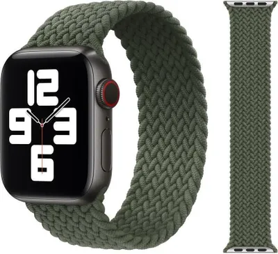 Produktbild von Original Apple Braided Solo Loop Armband 38/40/41mm Größe 5 Inverness Green