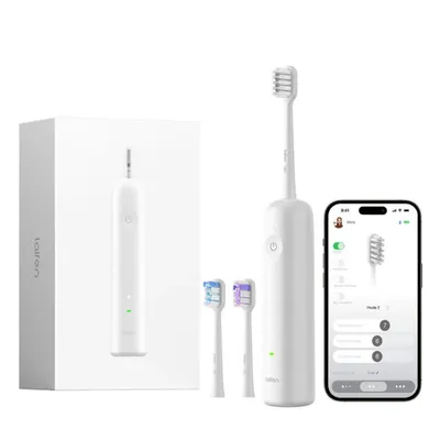 Produktbild von Laifen Wave Pro Elektrische Schallzahnbürste mit App, Drucksensor, 70 Tage Akku, kabelloses Laden und intel-Weiß