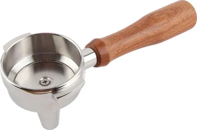 Image de 58mm Portafiltre Extraction à une tête Poignée en bois massif Acier inoxydable Thé Café E -Stil Bois de rose entier