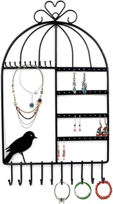 Produktbild von Famanu Wandhalter für Schmuck im Vogelkäfig-Design - Vielseitig und elegant