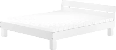 Produktbild von Massivholzbett 200x200 Buche Großfamilienbett Doppelbett waschweiß wählbares Zubehör 60.86-20WRollrost und Matratze inkl.