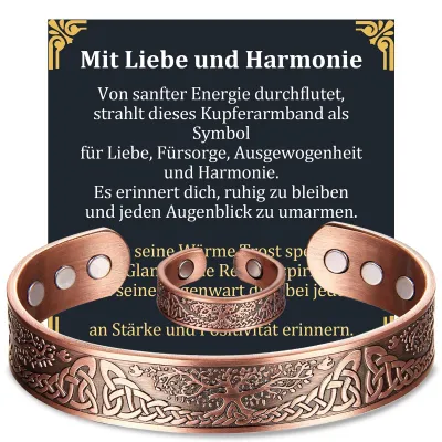 Immagine prodotto di Set di bracciale e anello in rame con 6 magneti