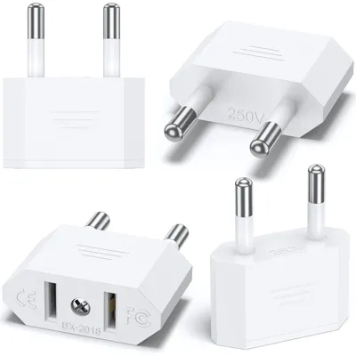 Productafbeelding van Reisadapter, Amerikaanse stekker naar Spanje, 4 stuks (Wit)