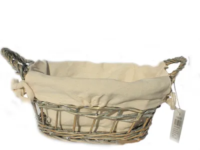 Produktbild von Korb mit Stoffinlett, Weide Dekoration Garten Blumen Pflanzen Geschenk Ostern