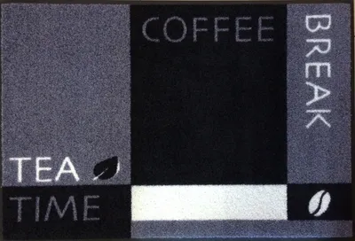 Produktbild von Waschbare Fußmatte - Tea Time - Coffee Break 60 x 85 cm Fußabstreifer Wash+Dry