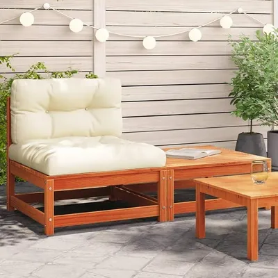 Image de Canapé de jardin sans accoudoirs, avec coussins et repose-pieds, mobilier de balcon, salon de jardin, mobilier de jardin, canapé de balcon, canapé de terrasse, mobilier de terrasse - 838138