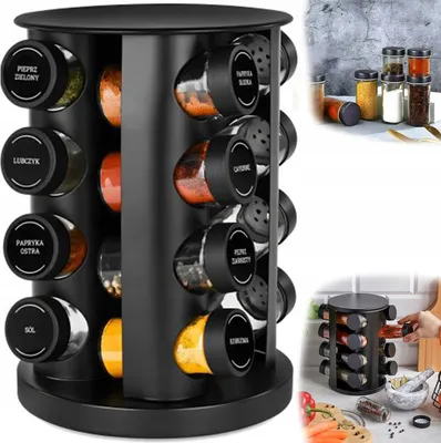 Produktbild von Rotierender Gewürzhalter mit 16 Gläsern und 96 Etiketten