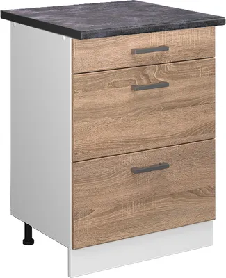 Image de Meuble cuisine Vicco R-Line Sonoma 60cm avec tiroirs, PT Anthracite, Model 45541