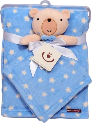 Produktbild von BotoBaby® - Flauschige Decke für Babys + Schmusetuch - Babydecke - 75x100 cm