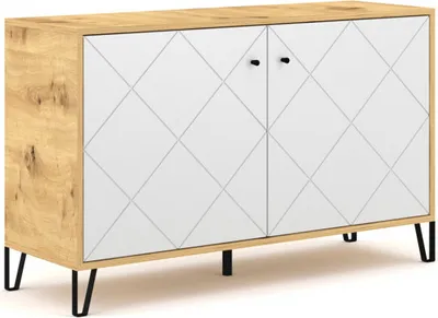 Produktbild von "Bilbao" Kommode mit 2 Türen in Artisan Eiche / Weiß 123,4 x 40 x 75,2 cm