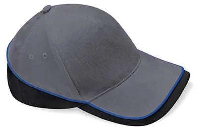 Produktbild von Beechfield B171 | Teamwear Competition Cap / Kappe / Mütze / Hut - Farbe: Graphite Grey/Black/Bright Royal - Größe: One Size